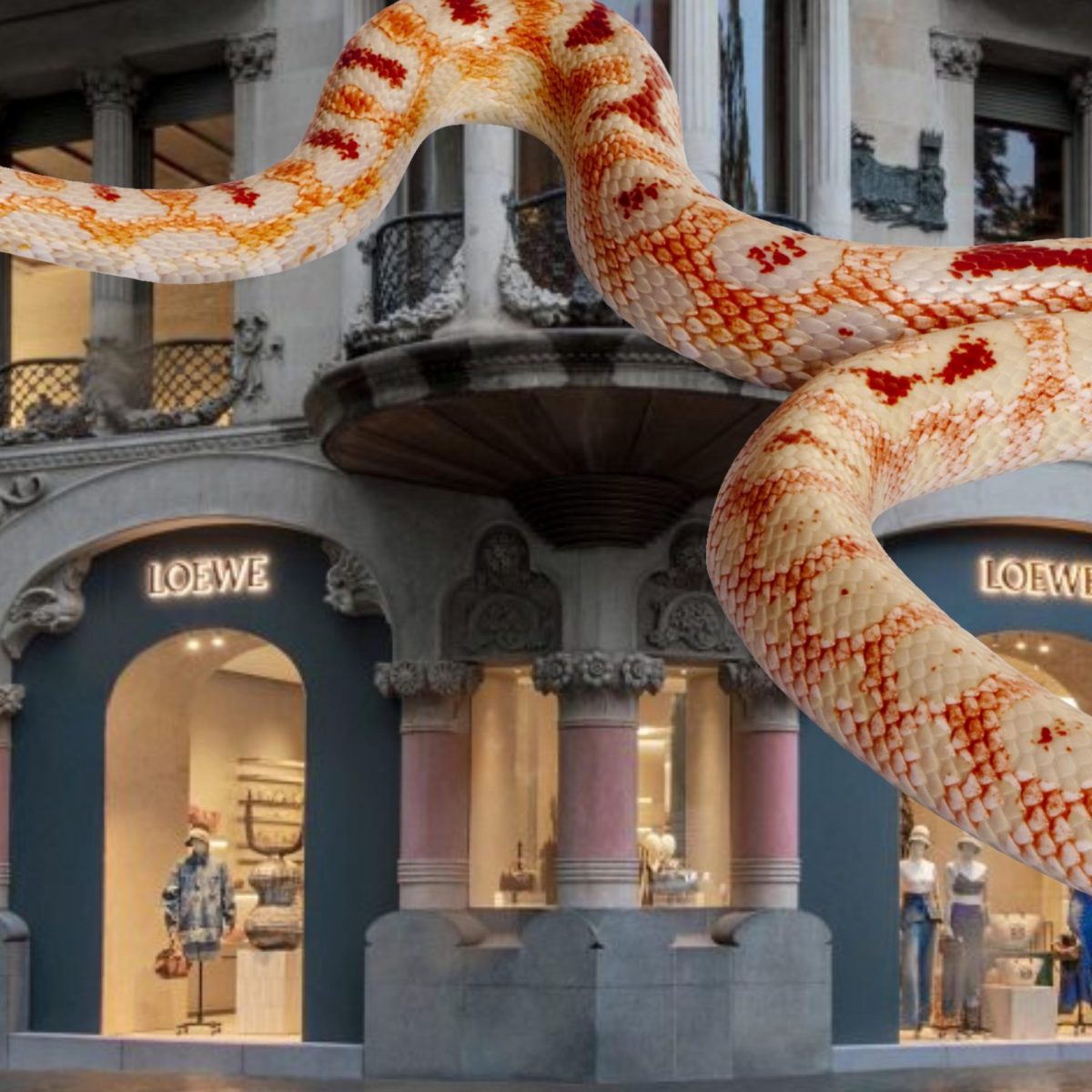 Ένα περίτεχνο “φίδι” από μπαμπού ελίσσεται μέσα στον οίκο Loewe στην Βαρκελώνη!