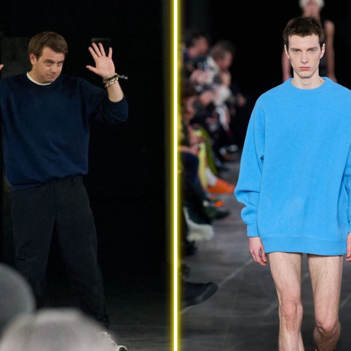 Η επίδειξη JW Anderson συνοδεύτηκε από σοκ: Οι άντρες βγήκαν μόνο με μπλούζα και παπούτσια “βατράχια”