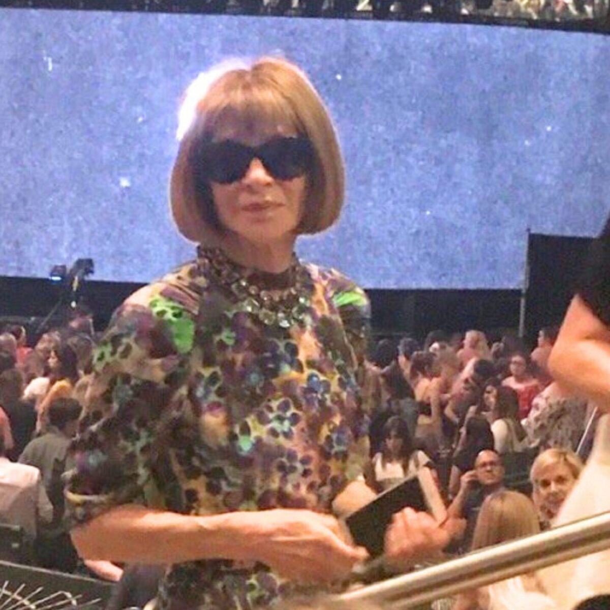 Αnna Wintour: Χρησιμοποίησαν μια παραμορφωμένη εκδοχή του προσώπου της για backdrop σε συναυλία γνωστού τραγουδιστή