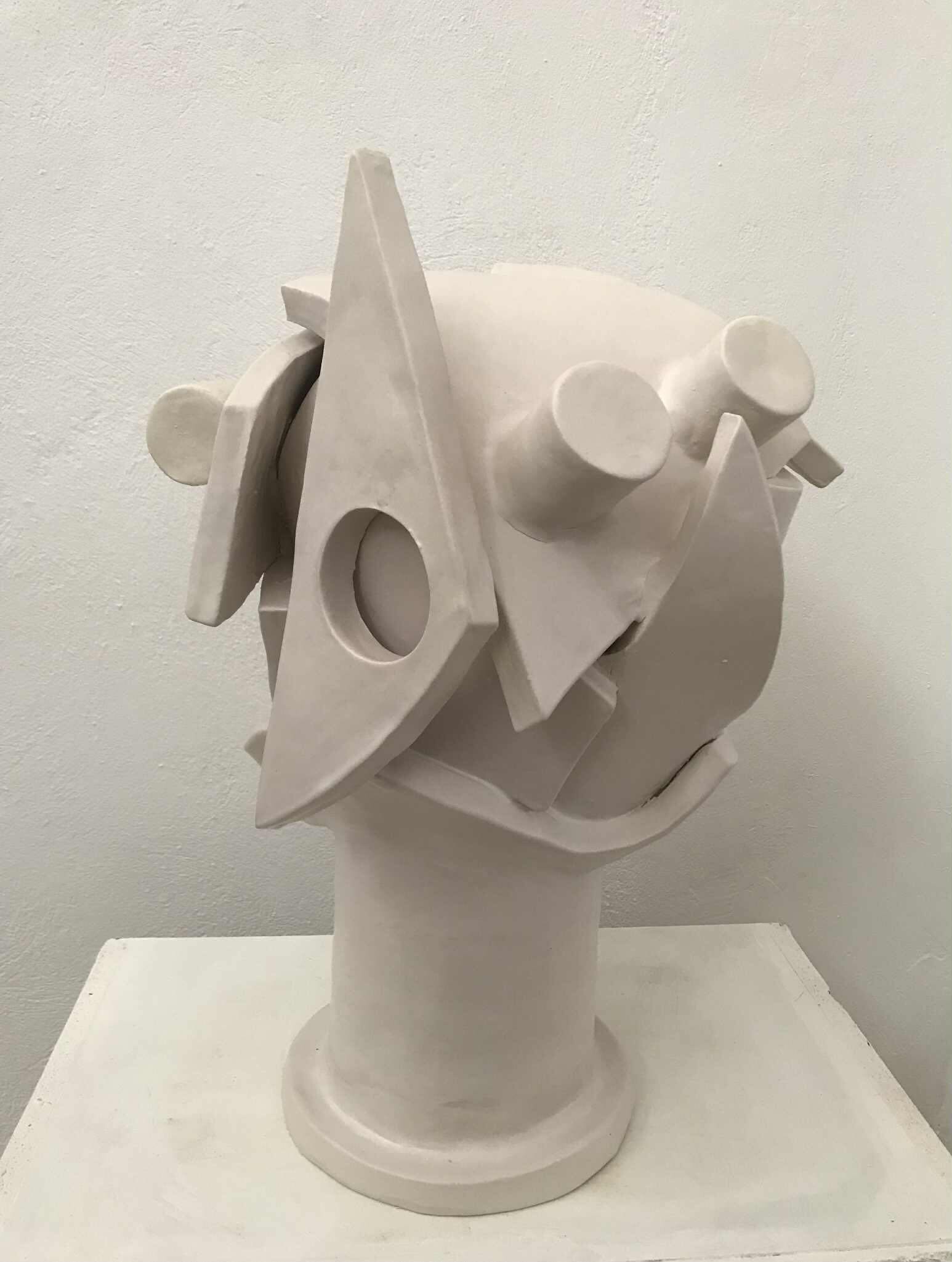 HOPE Konstantinos Ntagkas, Untitled, 2025, natural white clay, fired white glaze, 55x45x40 cm
