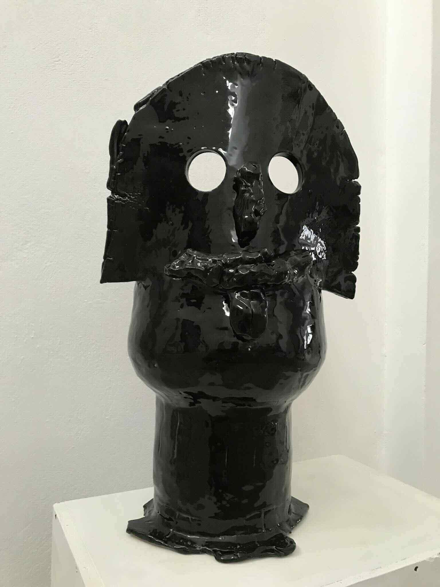 HOPE Konstantinos Ntagkas, Untitled, 2025, red clay, fired black glaze, 65x45x35 cm
