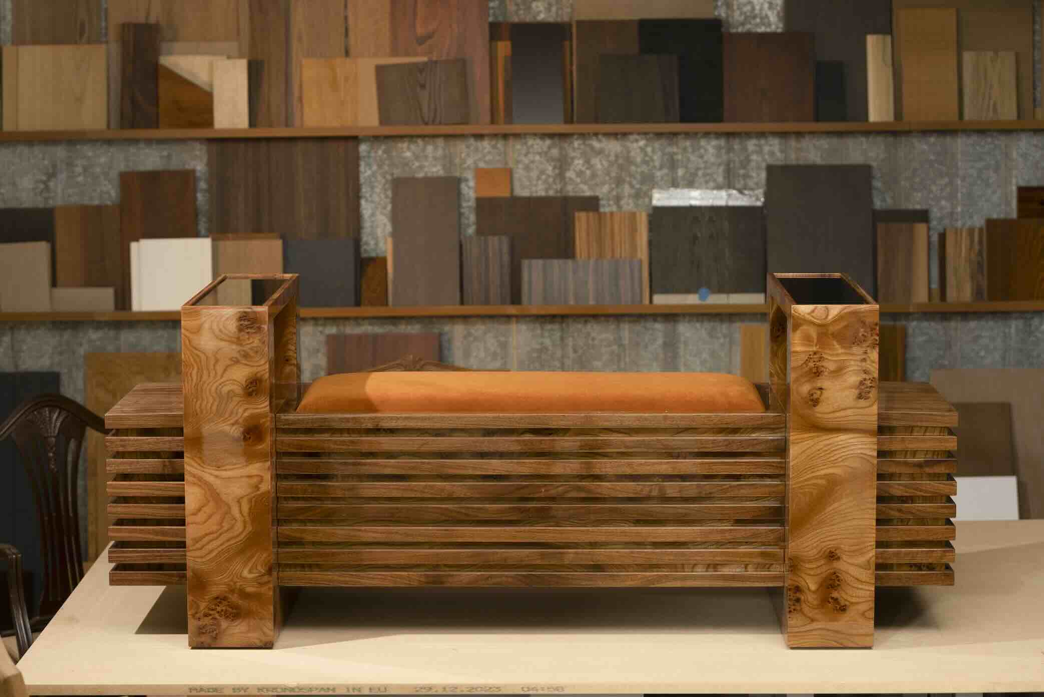 irigos. A Century and A Year, Pair bench 01 by Void Studio, 2025 Photo by Alina Lefa
